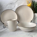 Stoneware White Color Glaze عشاء مجموعات 16 في المائة